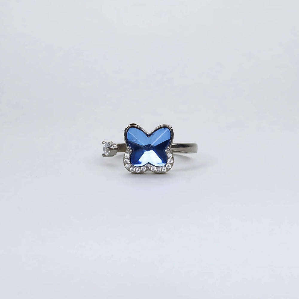 Blue spark fidget ring