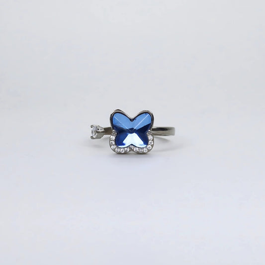 Blue spark fidget ring